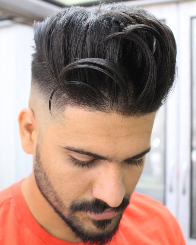 Fringe styled back + High Fade