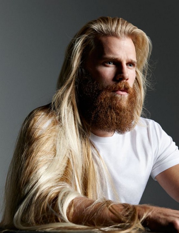 Long hair + Full beard - men's haircuts