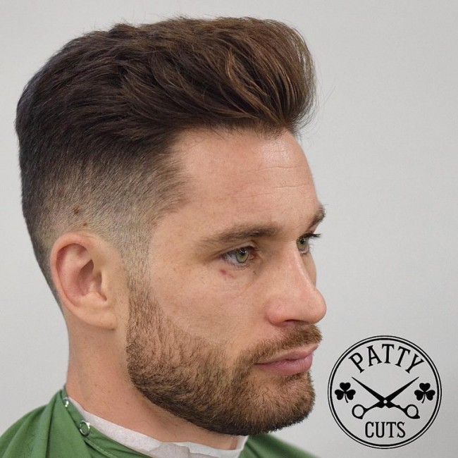  Pompadour + medium fade