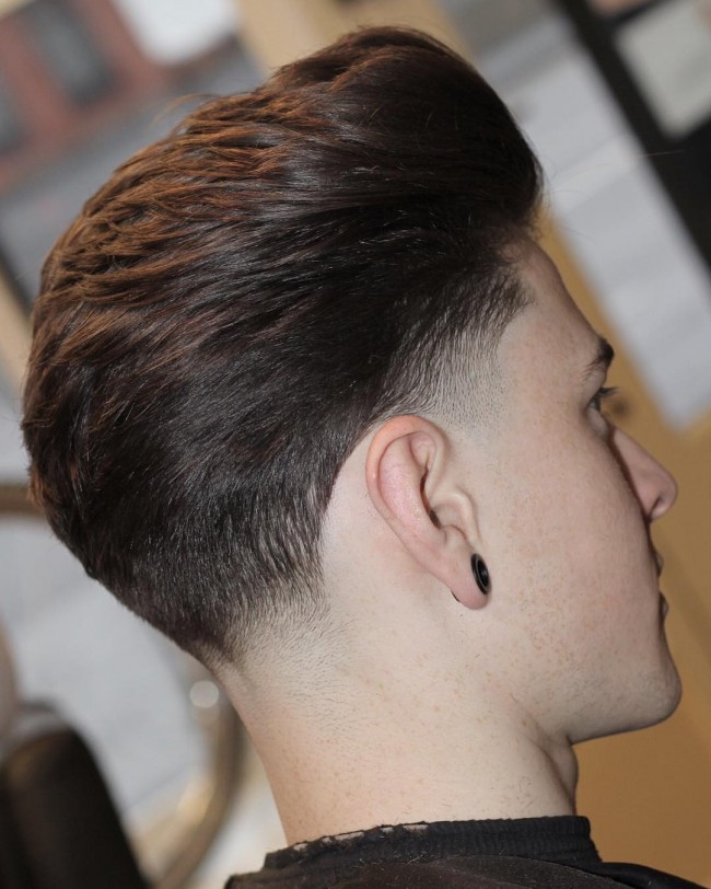 Pompadour + Low fade