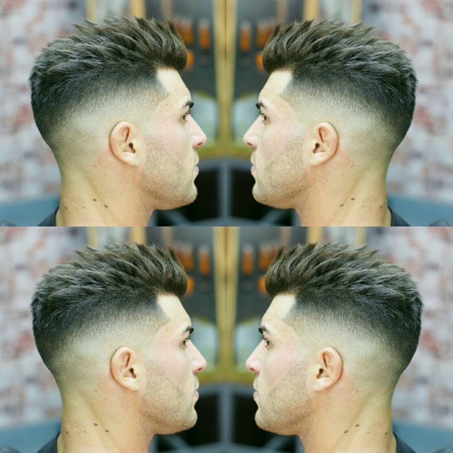 Spiky Hair + Skin Fade to White 